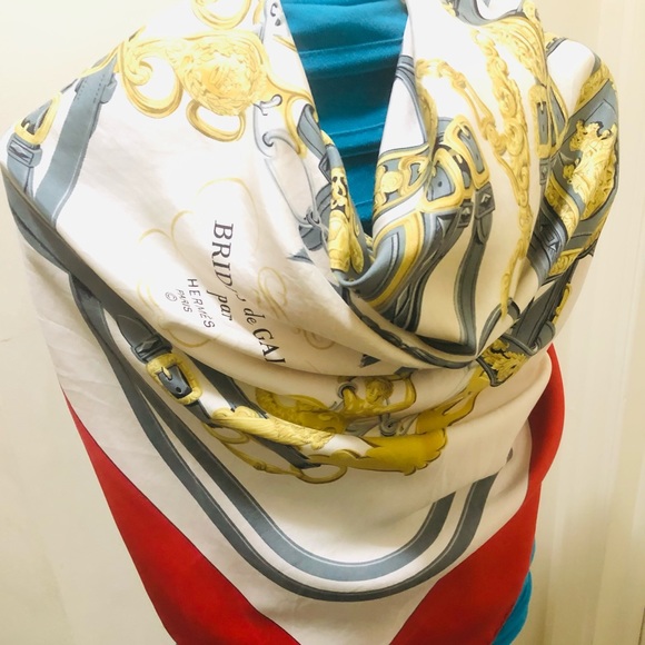 Hermès Scarf. 100% silk. ‘Brides de Gala'. By Hugo Grygkar. Made in France. Silk - Picture 7 of 16